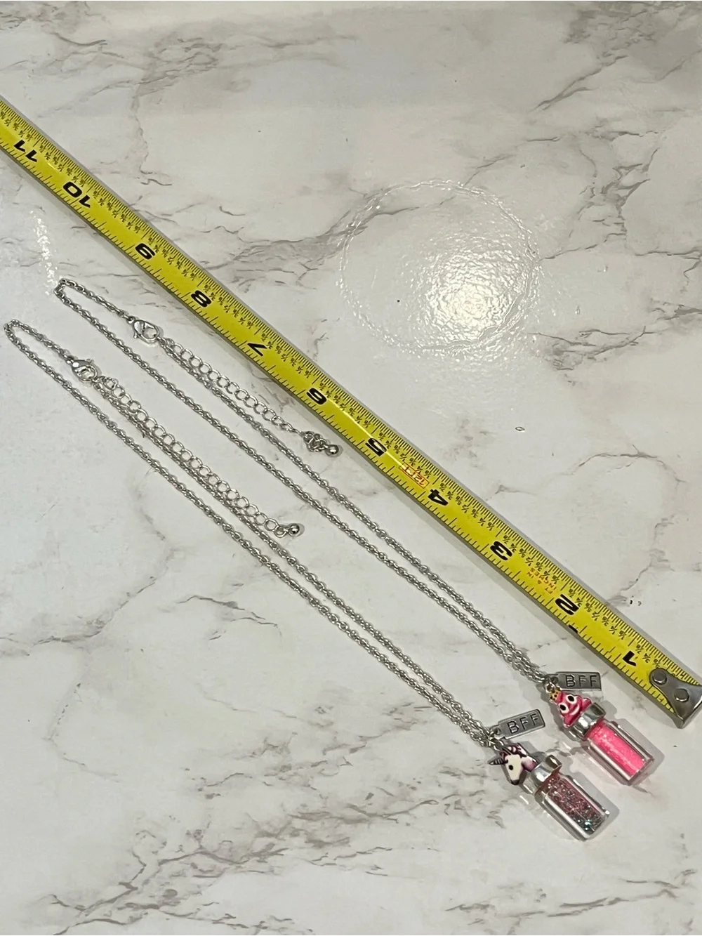 Vintage Justice Unicorn and Poop Emoji Potion BFF Necklace Set of Two